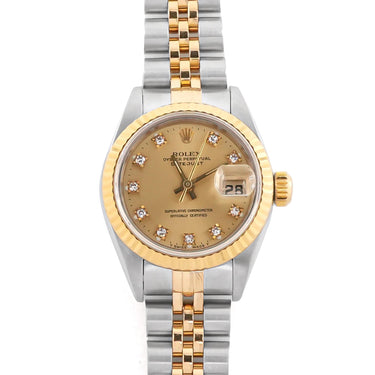 Rolex 69173 Lady-Datejust 26mm Champagne Dial Jubilee Bracelet Box & Papers 1997