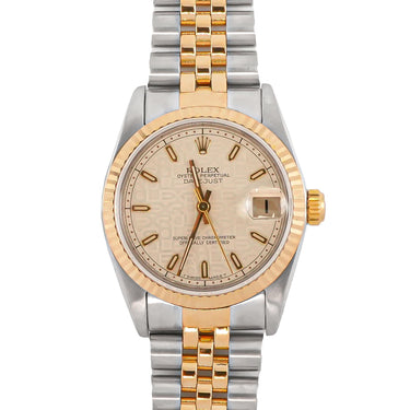 Rolex 68273 Datejust 31 mm Ivory Linen Dial Jubilee Bracelet Box and Papers 1992