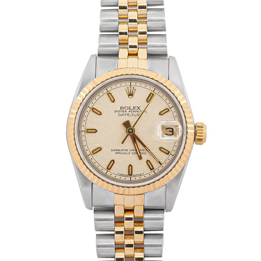 Rolex 68273 Datejust 31 mm Linen Index Dial Jubilee Bracelet Box and Papers 1992