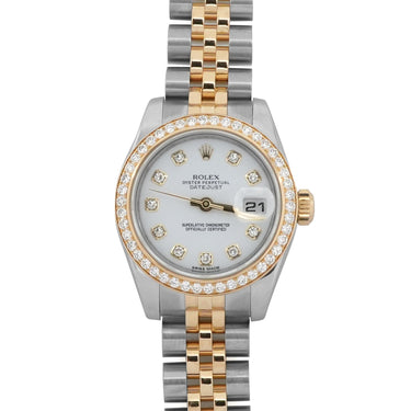 Rolex 179383 Lady-Datejust 26 mm Diamond Bezel White Dial Box and Papers 2016