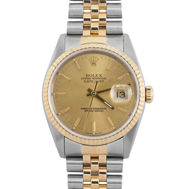 Rolex 16233 Datejust 36 mm Champagne Dial Jubilee Bracelet Box and Papers 1993