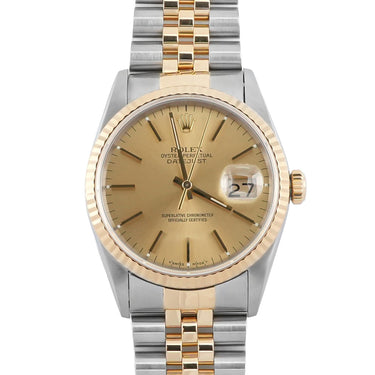 Rolex 16233 Datejust 36 mm Champagne Dial Jubilee Bracelet Box and Papers 1995