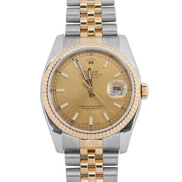 Rolex 116233 Datejust 36 mm Champagne Dial Jubilee Bracelet Box and Papers 2011
