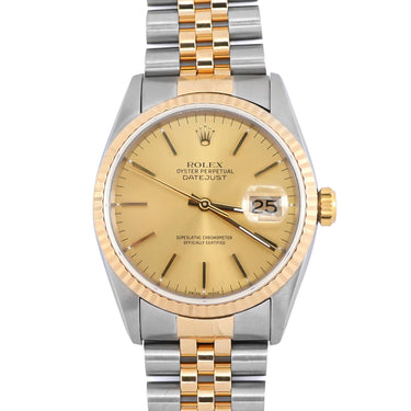 Rolex 16233 Datejust 36 mm Champagne Dial Jubilee Bracelet Box & Papers 1996