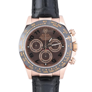 Rolex 116515LN Daytona 18K Rose Gold Chocolate Arabic Dial Box and Papers 2015