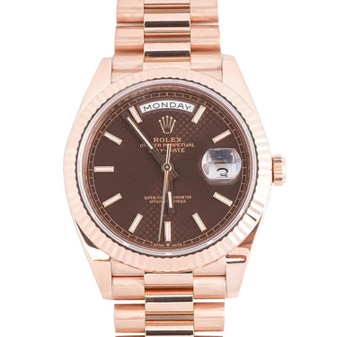 Rolex 228235 Day-Date 40 mm 18K Rose Gold Chocolate Dial Box and Papers 2022