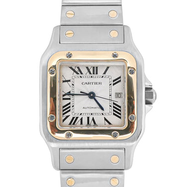 Cartier 2319 Santos Galbée White Roman Dial Stainless Steel Box 2003