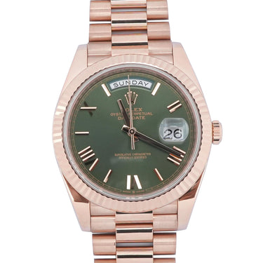 Rolex 228235 Day-Date 40mm Green Olive Dial President Bracelet Box & Papers 2021