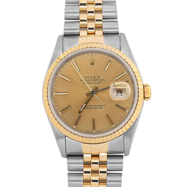 Rolex 16233 Datejust 36 mm Champagne Dial Jubilee Bracelet Box & Papers 1996