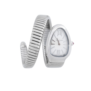 Bvlgari 101827 Serpenti Tubogas 35mm Silver Opaline Dial Box & Papers 2026