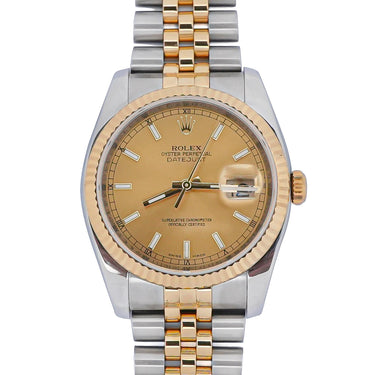 Rolex 116233 Datejust 36 mm Champagne Dial Jubilee Bracelet Box and Papers 2015