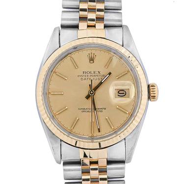Rolex 16013 Datejust 36 mm Champagne Dial Jubilee Bracelet Box and Papers 1978