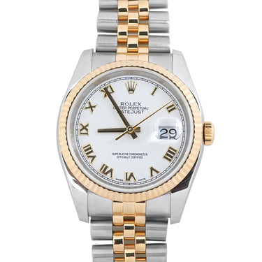 Rolex 116233 Datejust 36mm White Roman Dial Jubilee Bracelet Box & Papers 2018