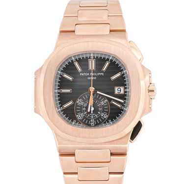Patek Philippe 5980/1R-001 Nautilus 18K Rose Gold Black Dial Box and Papers 2020
