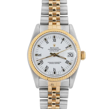 Rolex 68273 Datejust 31 mm White Roman Dial Jubilee Bracelet Box and Papers 1991