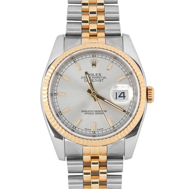Rolex 116233 Datejust 36 mm Silver Index Dial Jubilee Bracelet Box & Papers 2016