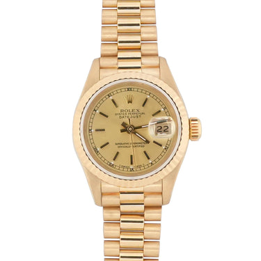 Rolex 69178 Lady-Datejust 26mm Champagne Dial President Bracelet Box Papers 1994
