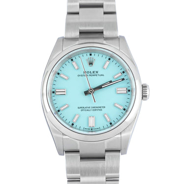 Rolex 126000 Oyster Perpetual 36mm Turquoise Blue Index Dial Box & Papers 2025