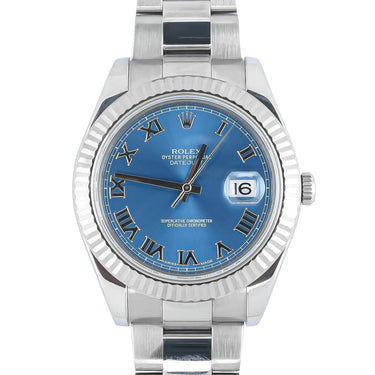 Rolex 116334 Datejust II 41 mm Blue Dial Oyster Bracelet Box & Papers 2012