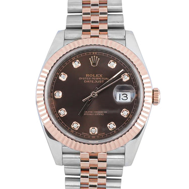 Rolex 126331 Datejust 41 mm Chocolate Dial Jubilee Bracelet Box and Papers 2018