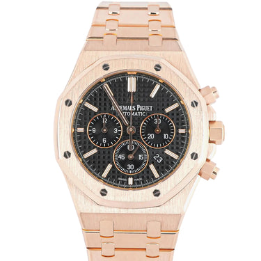 Audemars Piguet Royal Oak Chronograph 41 mm 18K Rose Gold Black Dial Box 2016
