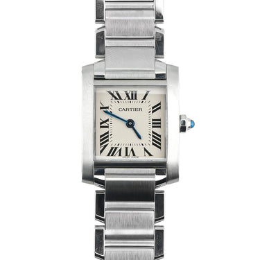 Cartier 2384 Tank Française 19 mm Silver Dial Stainless Steel Box & Papers 2008