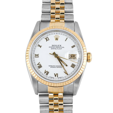 Rolex 116233 Datejust 36mm White Roman Dial Jubilee Bracelet Box & Papers 1992