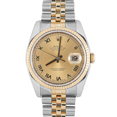Rolex 116233 Datejust 36 mm Champagne Dial Jubilee Bracelet Box and Papers 2014