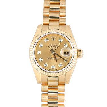 Rolex 179178 Lady-Datejust 26mm Champagne Dial President Box and Papers 2011
