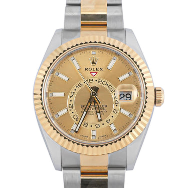 Rolex 326933 Sky-Dweller 42mm Champagne Dial Oyster Bracelet Box and Papers 2022