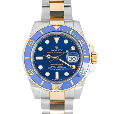 Rolex 116613LB Submariner Date 40 mm Blue Dial Oyster Bracelet Box & Papers 2017