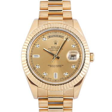 Rolex 218238 Day-Date II 41mm Champagne Dial President Bracelet Box &Papers 2011