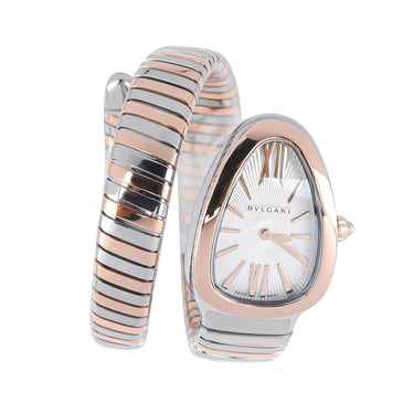 Bvlgari 103708 Serpenti Tubogas 35mm 18K Rose Gold White Dial Box & Papers 2026