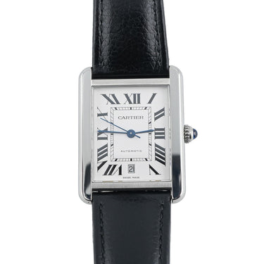 Cartier W5200027 Tank Solo 41 mm Silver Dial Stainless Steel Box & Papers 2017