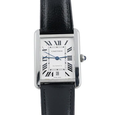 Cartier W5200027 Tank Solo 41 mm Silver Dial Stainless Steel Box & Papers 2016