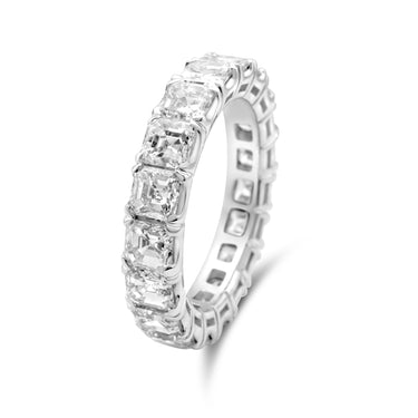 Asscher Cut Eternity Fancy Wedding Band 4.65Ctw