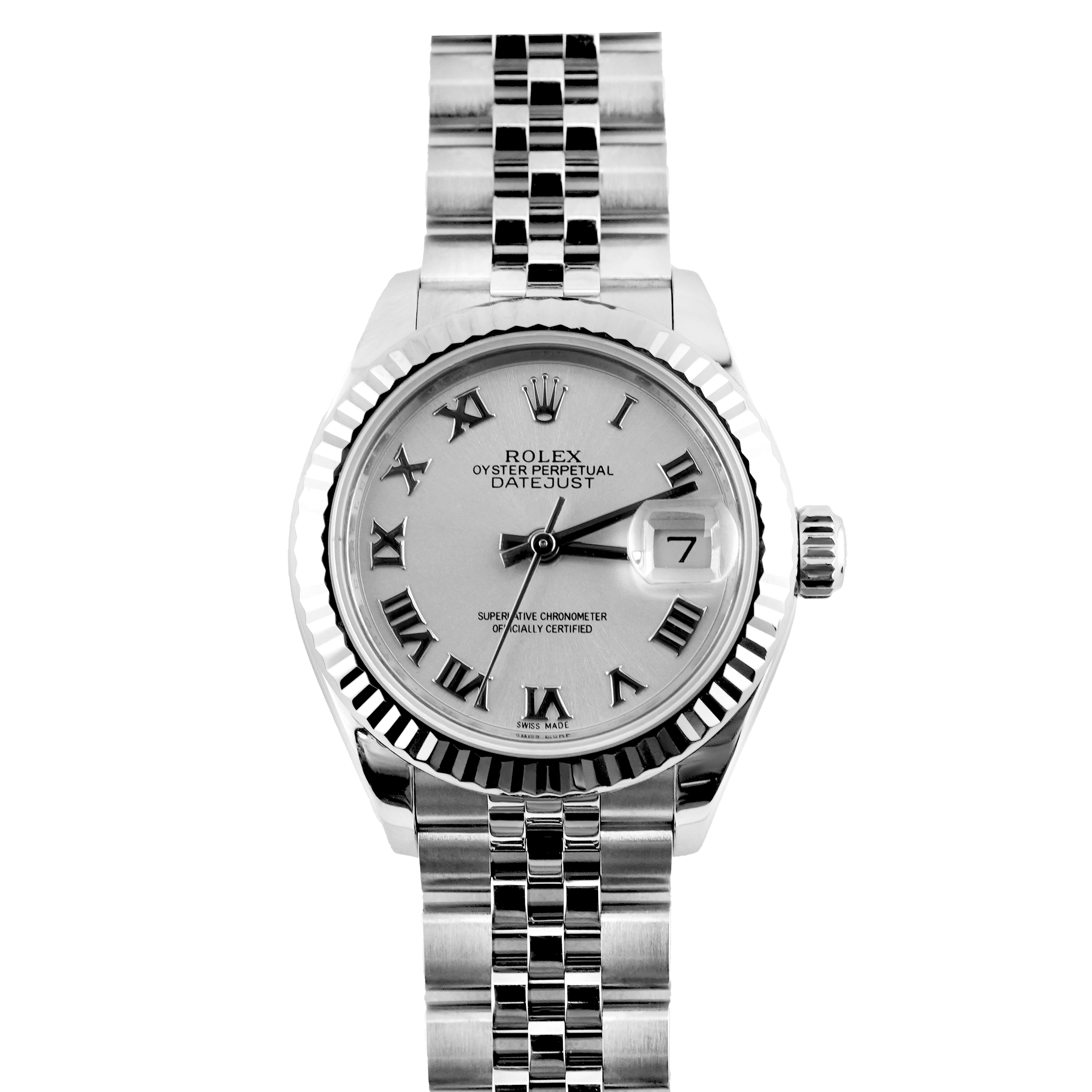 洋楽 Crooked Indiana Cartell Rolex Lady-Datejust 279174 Lady-Datejust 28 Fluted Bezel White