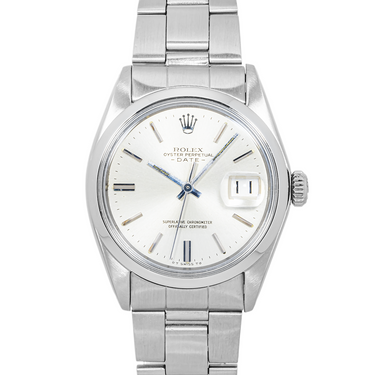 Rolex 1500 Oyster Perpetual Date 34 mm Smooth Bezel Silver Index Dial Oyster Bracelet 1971
