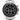 Rolex watch with black dial and silver case on a white background