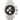 Silver Breitling watch with black dial on a white background