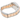 Two-tone silver and rose gold watch band on a white background