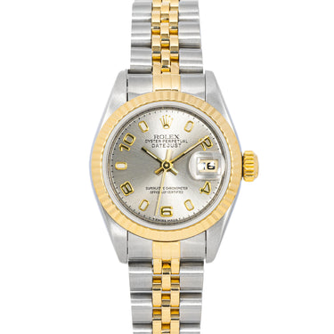 Rolex 69173 Lady-Datejust 26 mm Silver Arabic Dial Jubilee Bracelet Box 1996