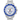 Rolex Yacht-Master watch with blue and silver design on a white background