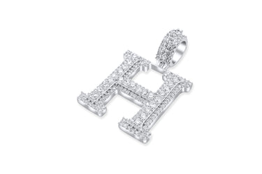14k Gold Diamond Initial "H" Pendant