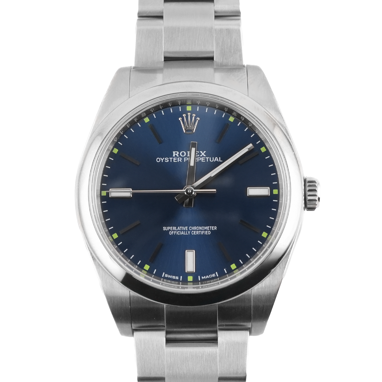 Rolex 114300 Oyster Perpetual 39 mm Smooth Blue Dial Stainless