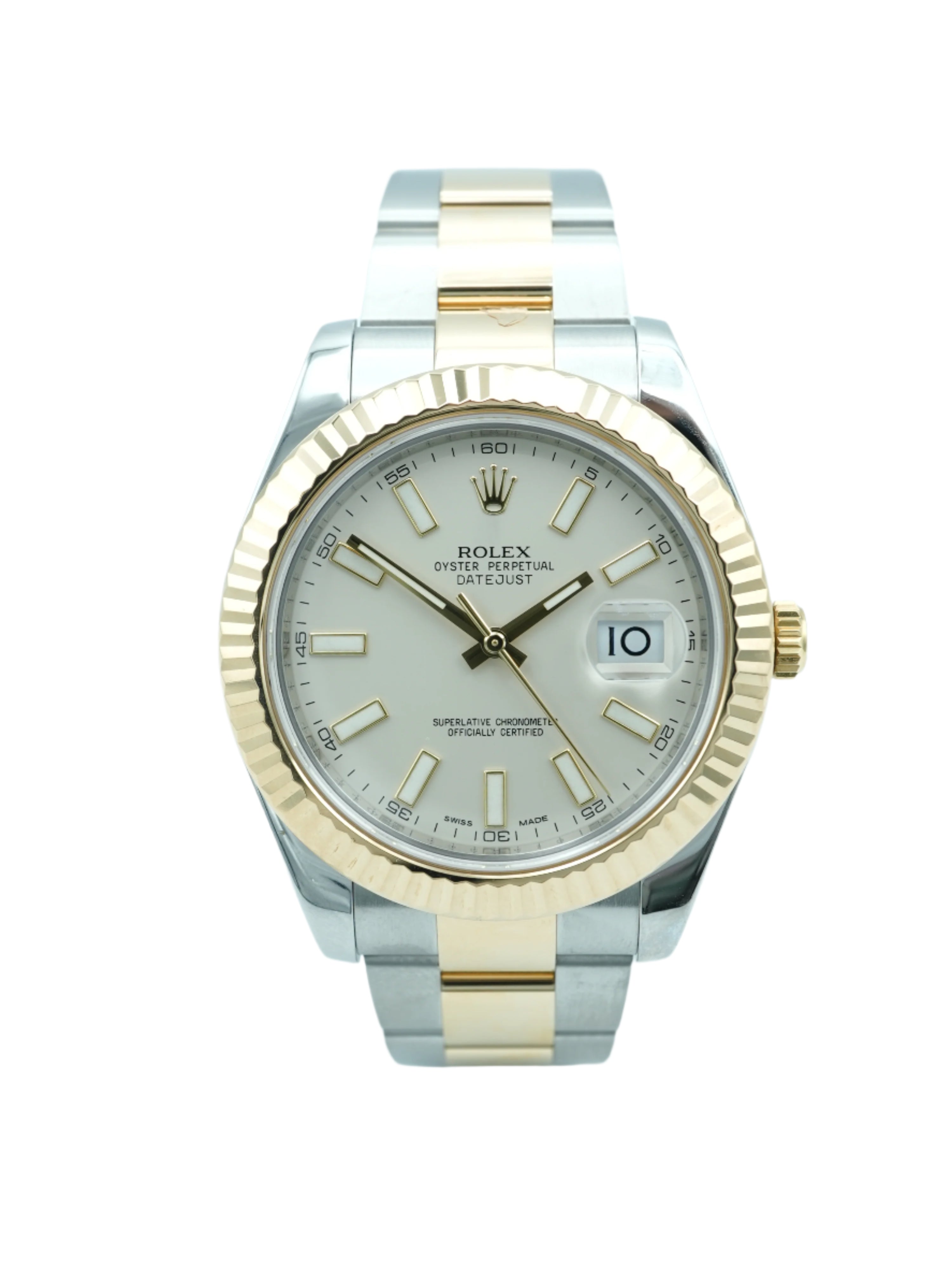 Rolex 116333 Datejust II 41 mm Fluted Bezel White Index Dial
