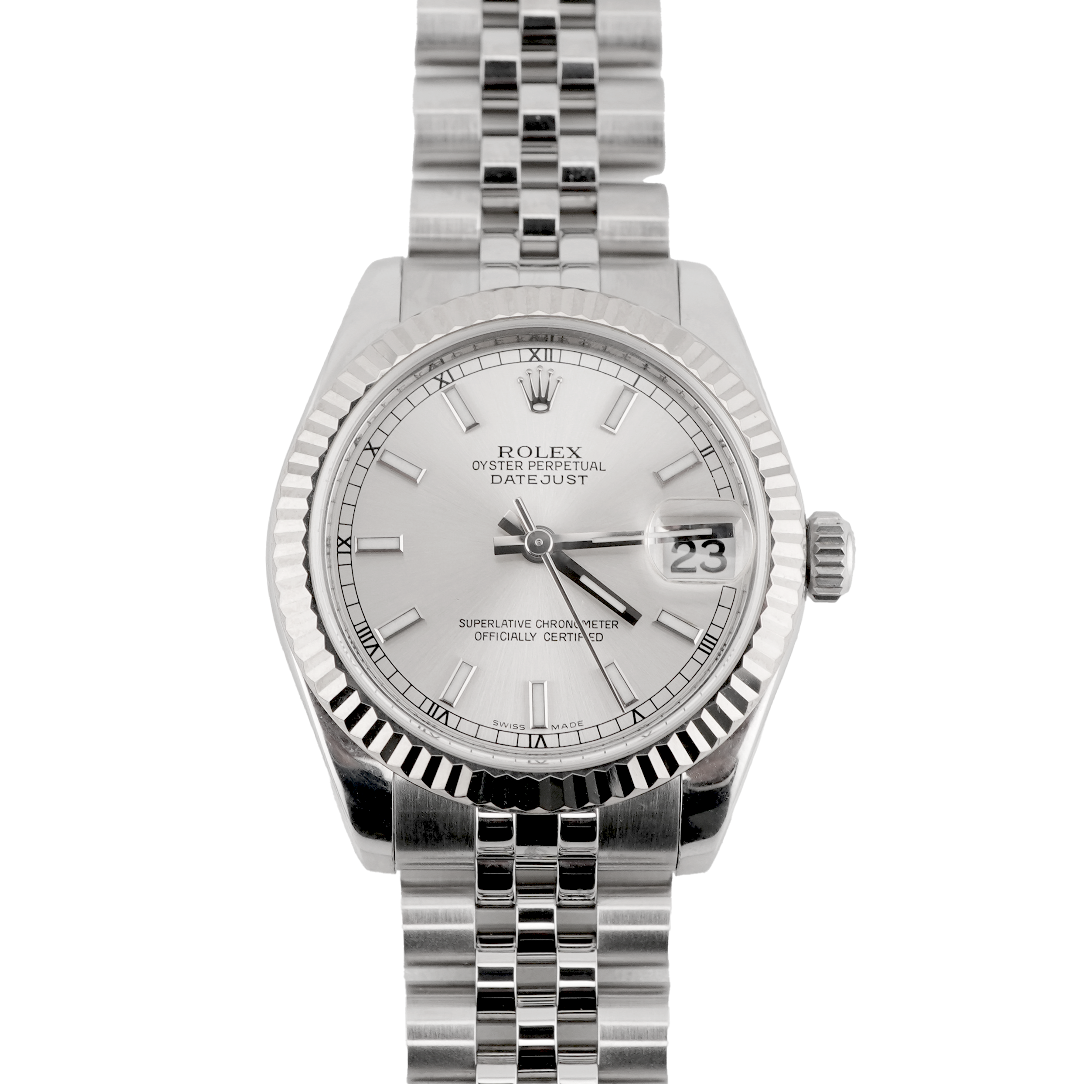 シルバー　SILVER　純銀メダル　30g Rolex 178274 Datejust 31 mm Fluted Bezel Silver Index Dial Jubilee