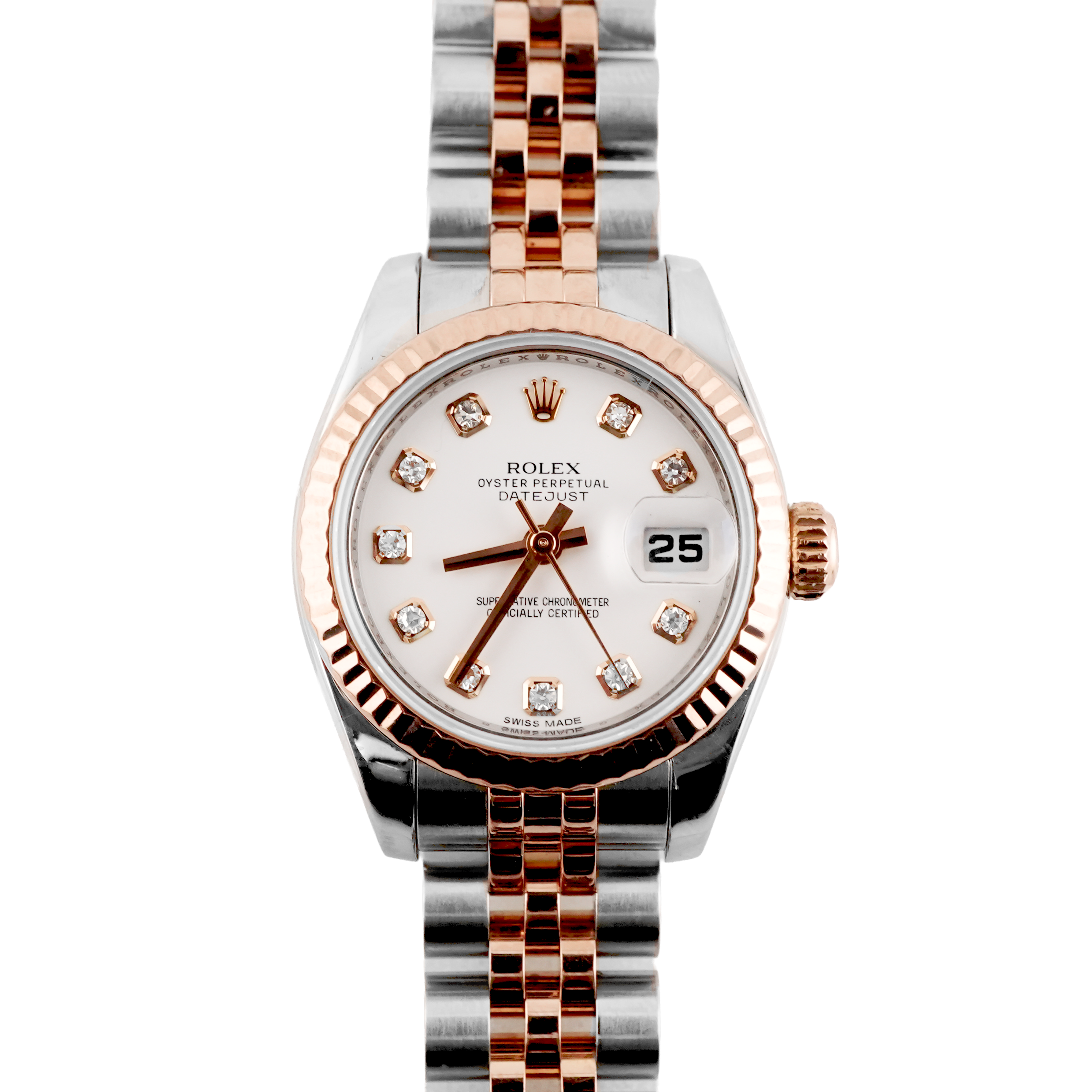 Rolex 179171 Lady-Datejust 26 mm White Diamond Dial Jubilee