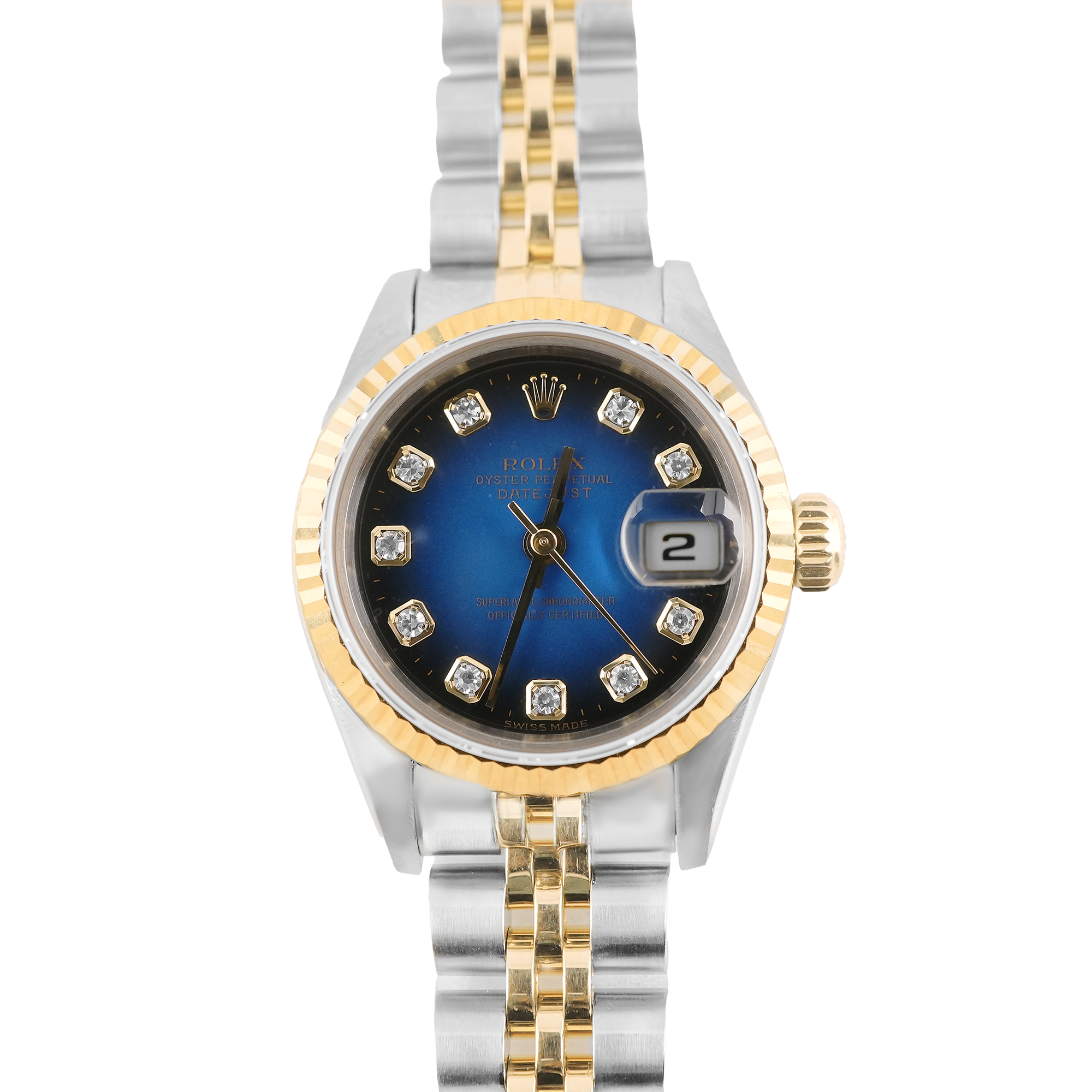 Rolex 69173 Lady-Datejust 26 mm Blue Vingrette Diamond Dial Rolex 69173 Lady-Datejust 26 mm Blue Vingrette Diamond Dial