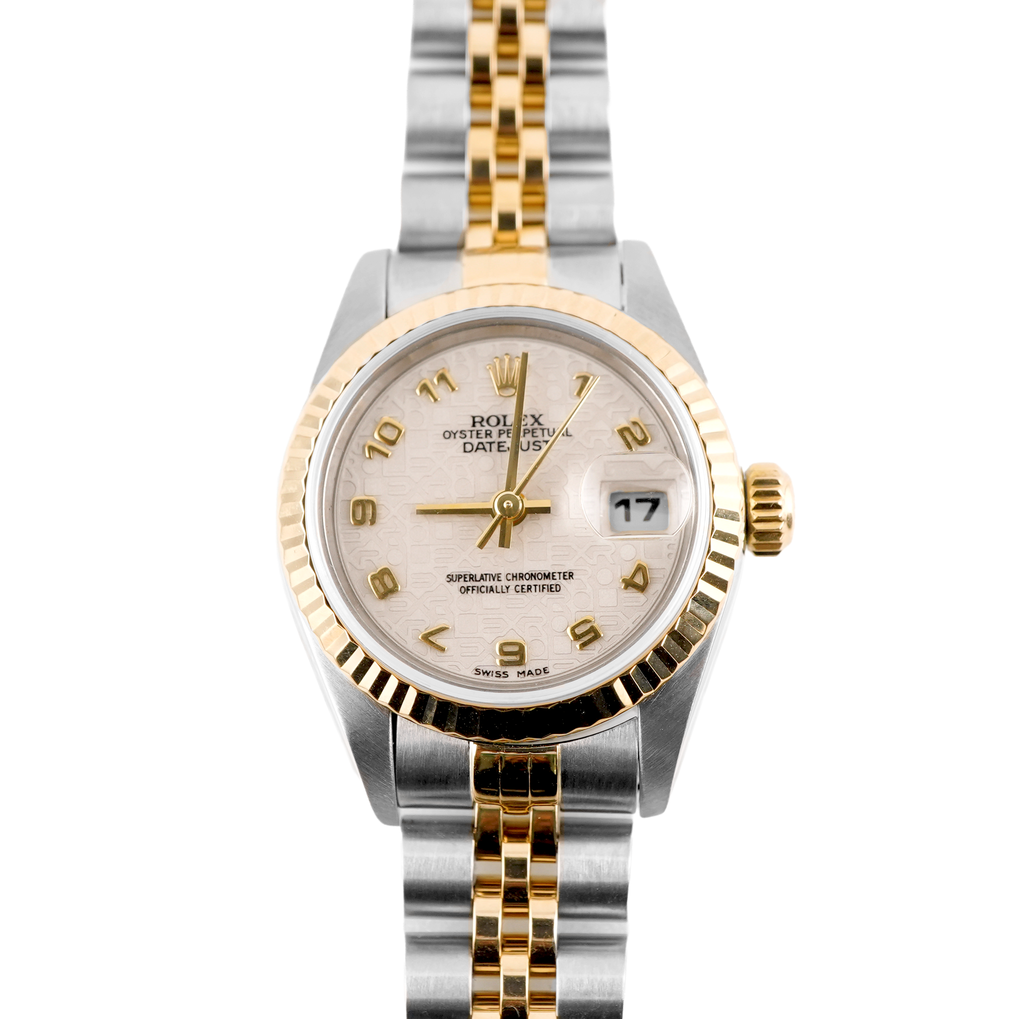Rolex 69173 Lady-Datejust 26 mm Ivory Arabic Dial Jubilee Bracelet